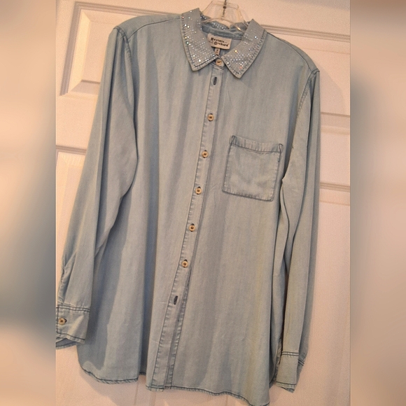 Hesters & Orchard, NWT, Medium, Light Blue, Rhine Stone Collar - Picture 9 of 11